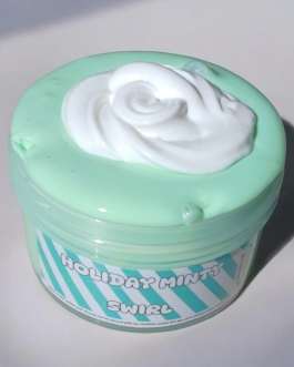 Holiday minty swirl slime