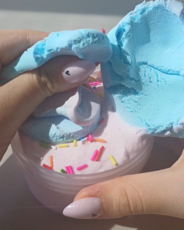 Macaron floss creme slime